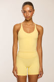 CLASSIC FIT HALTER TANK - BUTTER YELLOW