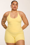 CLASSIC FIT HALTER TANK - BUTTER YELLOW