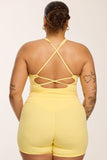 CLASSIC FIT HALTER TANK - BUTTER YELLOW