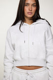 CLOUD CROPPED ZIP UP - HEATHERED GREY