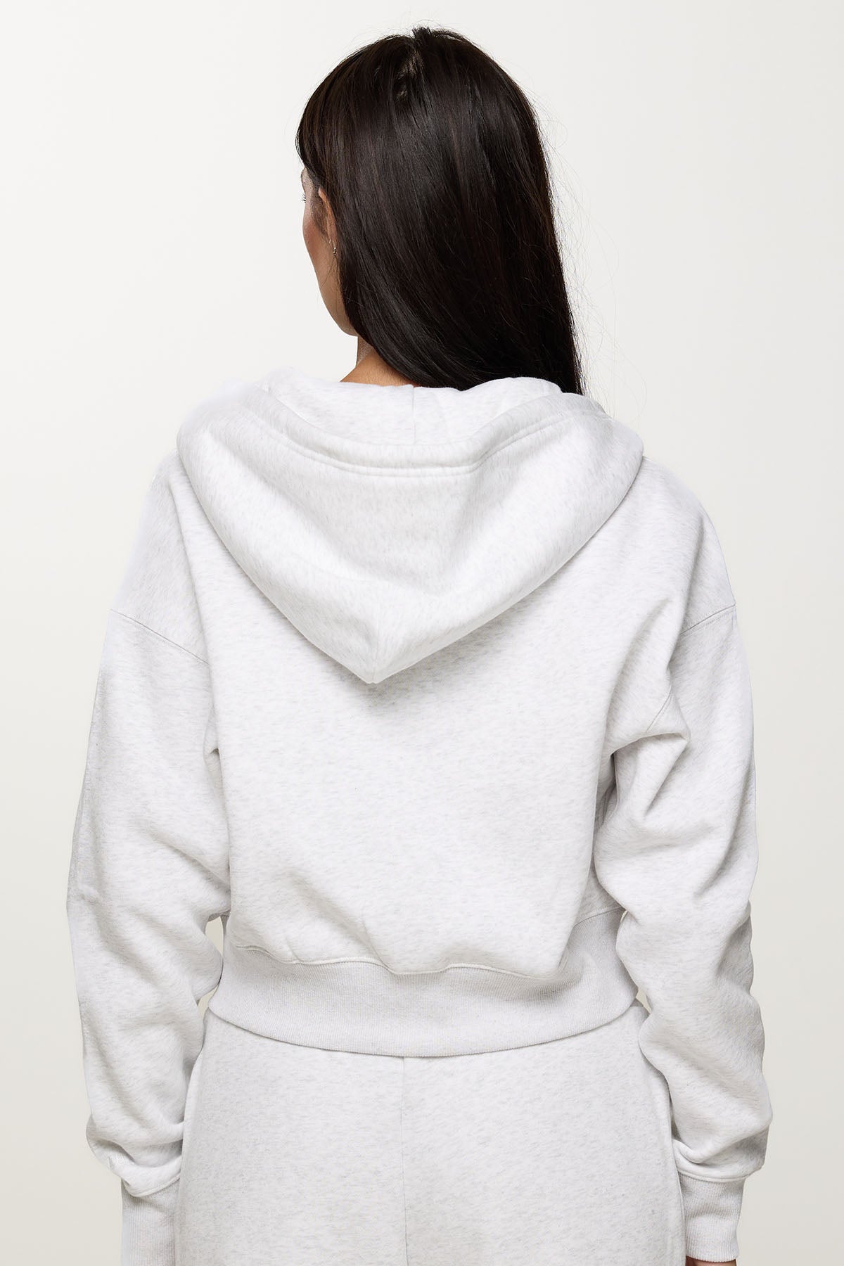 CLOUD CROPPED ZIP UP - HEATHERED GREY