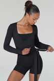 CLASSIC FIT WRAP TOP - ONYX