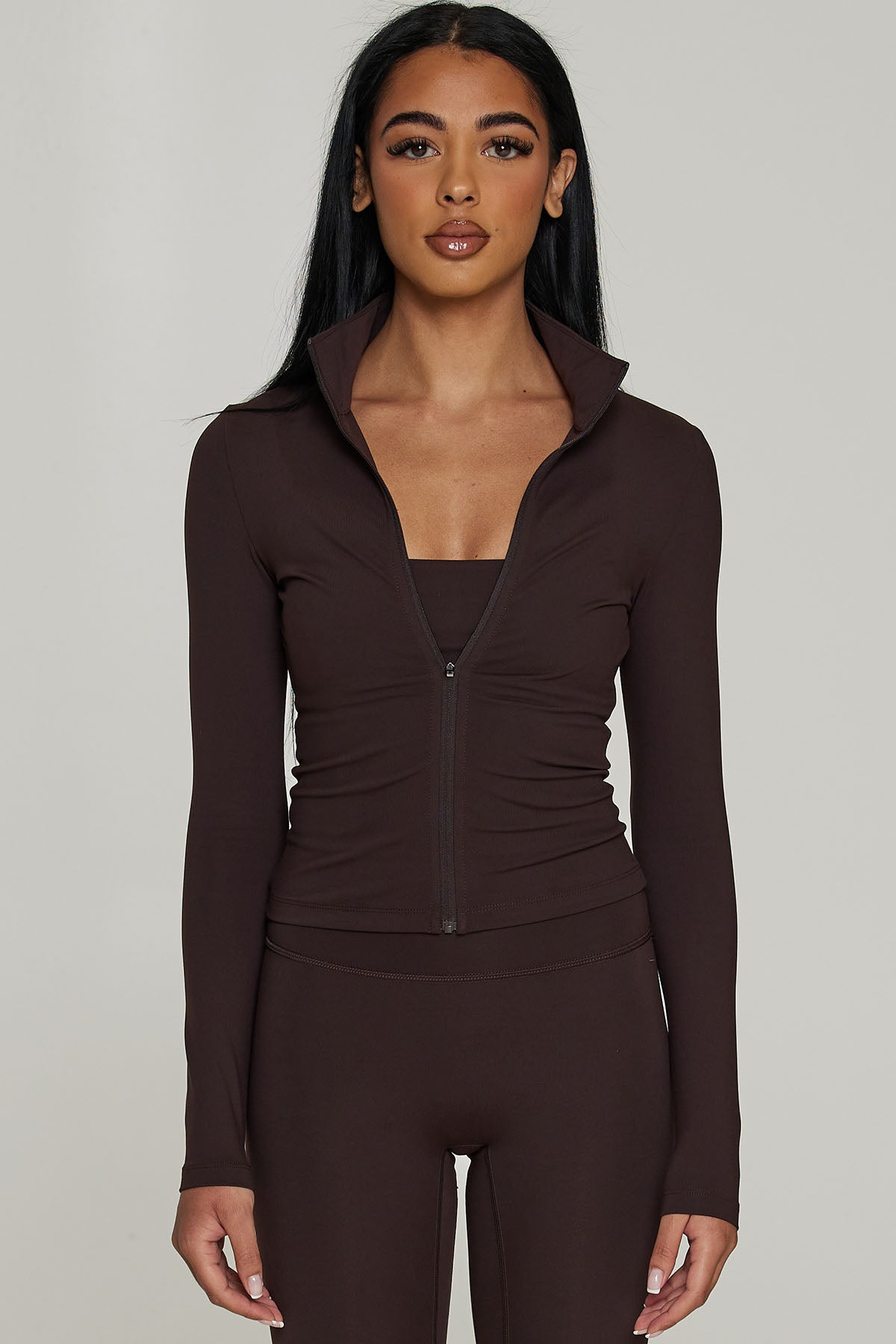 CLASSIC FIT ZIP UP - BLACK COFFEE