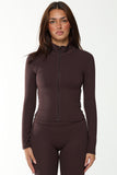 CLASSIC FIT ZIP UP - BLACK COFFEE