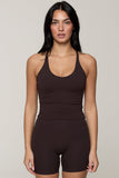 CLASSIC FIT HALTER TANK - BLACK COFFEE