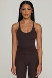 CLASSIC FIT HALTER TANK - BLACK COFFEE