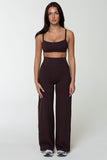 CLASSIC FIT WIDE LEG PANT - BLACK COFFEE