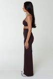CLASSIC FIT WIDE LEG PANT - BLACK COFFEE