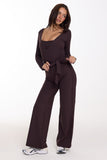 CLASSIC FIT WRAP TOP - BLACK COFFEE
