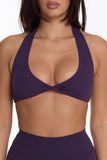 CLASSIC FIT TWIST BRA - BLACK PLUM