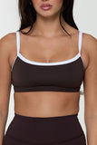 CLASSIC FIT CONTRAST BASE BRA - BLACK COFFEE/WHITE