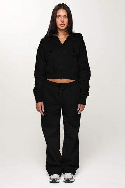 CLOUD CROPPED ZIP UP - ONYX – AZUR FIT®