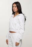 CLOUD CROPPED ZIP UP - HEATHERED GREY