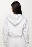 CLOUD CROPPED ZIP UP - HEATHERED GREY