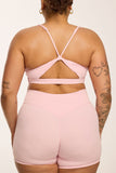 CLASSIC FIT CROSS WAIST SHORTS - BLUSH