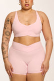 CLASSIC FIT CROSS WAIST SHORTS - BLUSH