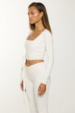 CLASSIC FIT WRAP TOP - OAT