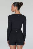 CLASSIC FIT WRAP TOP - ONYX
