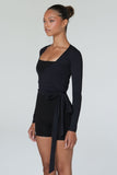 CLASSIC FIT WRAP TOP - ONYX