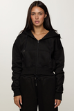 CLOUD CROPPED ZIP UP - ONYX
