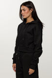 CLOUD CROPPED ZIP UP - ONYX