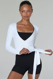 CLASSIC FIT WRAP TOP - WHITE