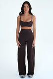 CLASSIC FIT WIDE LEG PANT - BLACK COFFEE