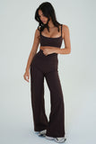 CLASSIC FIT WIDE LEG PANT - BLACK COFFEE