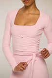 CLASSIC FIT WRAP TOP - BLUSH