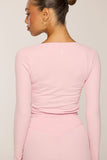 CLASSIC FIT WRAP TOP - BLUSH