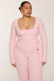 CLASSIC FIT WRAP TOP - BLUSH