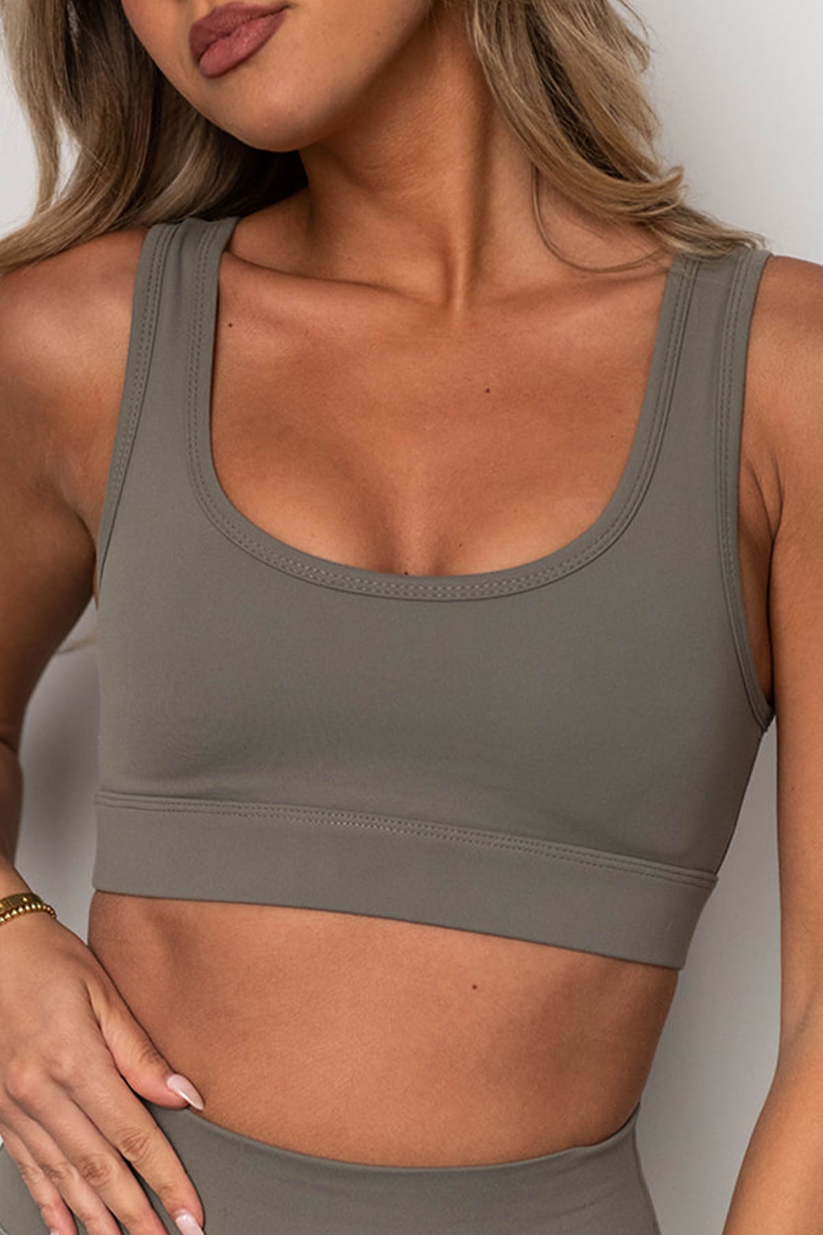 The Luci Low Back Seamless Bralette, Sage